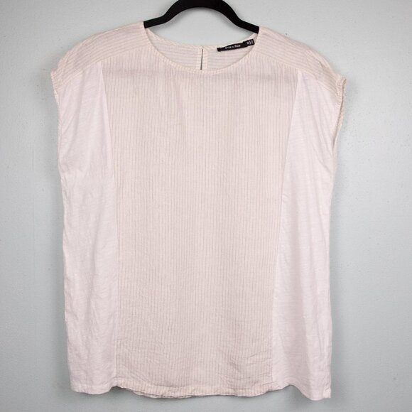 Doe & Rae white cotton and linen shirt-M - Picture 1 of 5